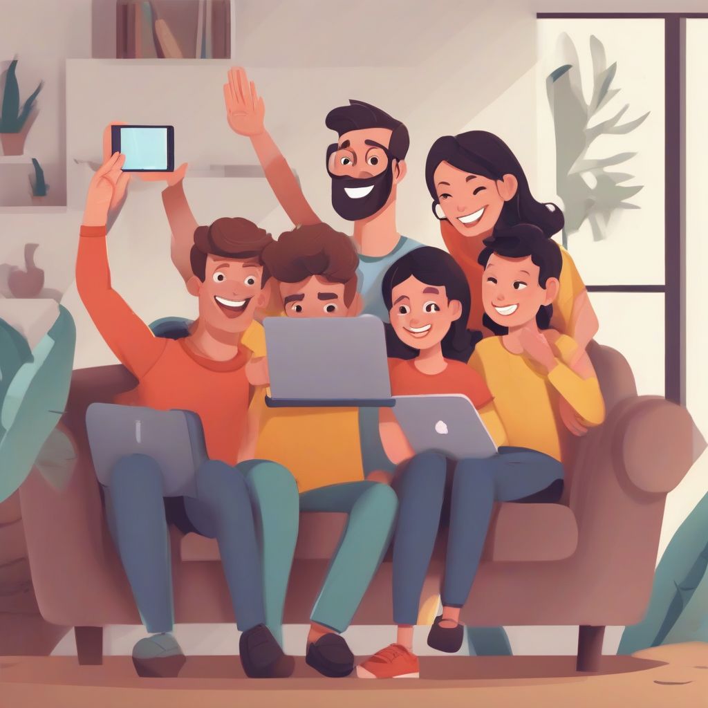 Family Having a Video Call With Their Loved Ones